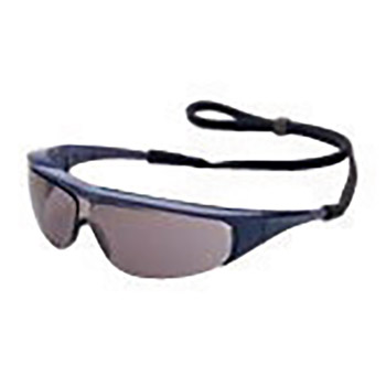 North by Honeywell WLS11150370 Millennia Safety Glasses With Blue Nylon Frame, Clear Polycarbonate Ultra-dura Anti-Scratch Lens And Breakaway Neck Cord
