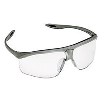 3M 11862-00000 Maxim Sport Safety Glasses With Silver And Blue Frame And Clear RAS Anti-Scrach Lens