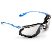 3M 3MR11874-00000 Virtua CCS Safety Glasses With Blue And Clear Polycarbonate Frame, Silver Mirror Indoor/Outdoor Polycarbonate Anti-Fog Lens And Foam Gasket Attachment, Per Pair