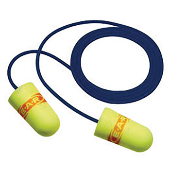 3M 3MR311-4109 Universal Single Use E-A-Rsoft SuperFit Tapered Polyurethane Foam Corded Earplugs With Metal Detectable Cord