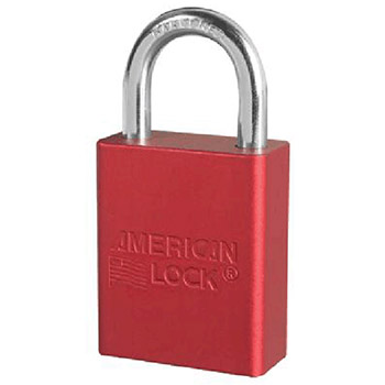 American Lock 1105RD Red Padlock With 1 1/2" Solid Aluminum Body 1" Shackle (Keyed Differently) (6 Per Package)