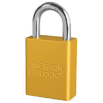 American Lock 1105YW Yellow Padlock With 1 1/2" Solid Aluminum Body 1" Shackle (Keyed Differently)