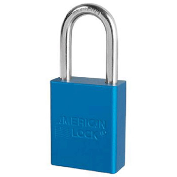 American Lock 1106BU Blue Padlock With 1 1/2" Solid Aluminum Body 1 1/2" Shackle (Keyed Differently)