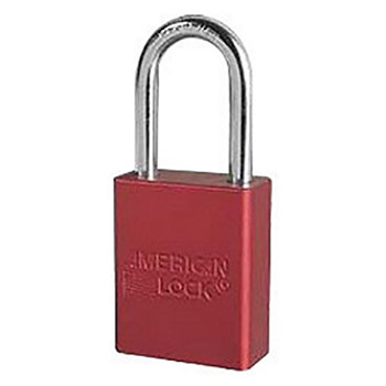 American Lock A601106RD Red 1 1-2" X 3-4" Aluminum 5 Pin Safety Lockout Padlock With 1-4" X 1 1-2" X 3-4" Shackle (Keyed Differently)