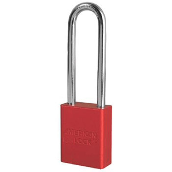 American Lock 1107RD Red Padlock With 1 1/2" Solid Aluminum Body 3" Shackle (Keyed Differently)