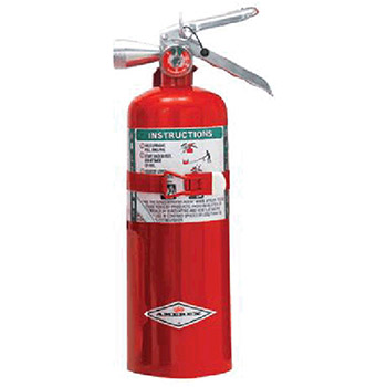 Amerex B386T 5 Pound Halotron I Fire Extinguisher With Aluminum Valve And Vehicle Bracket