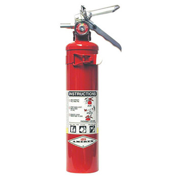 Amerex A61B417T 2.5 Pound Stored Pressure ABC Dry Chemical 1A:10B:C Multi-Purpose Fire Extinguisher For Class A, B And C Fires With Anodized Aluminum Valve, Vehicle Bracket And Nozzle, Per Each