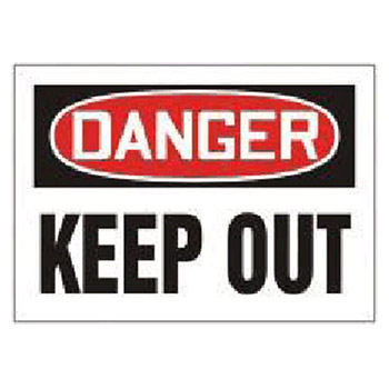 Accuform MATR111VS Signs 7" X 10" Red Black And White Adhesive Vinyl Value Admittance Sign "Danger Keep Out"