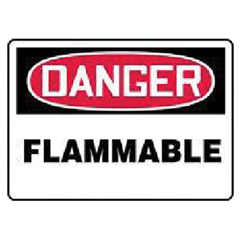 Accuform MCHD05BVS Signs 7" X 10" Red Black And White Adhesive Vinyl Value Chemical/Haz-Mat Sign "Danger Flammable"