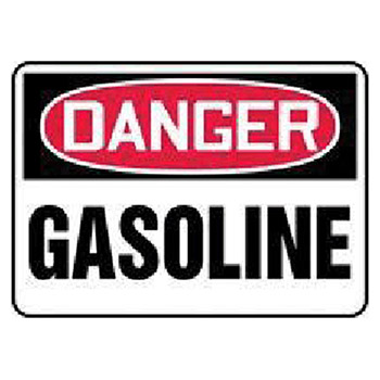 Accuform MCHD72BVS Signs 7" X 10" Red Black And White Adhesive Vinyl Value Chemical Identification Sign "Danger Gasolin