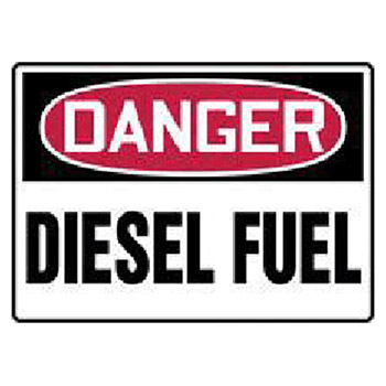 Accuform MCHD81BVS Signs 7" X 10" Red Black And White Adhesive Vinyl Value Chemical Identification Sign "Danger Diesel
