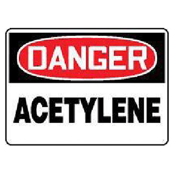 Accuform MCPGD19VS Signs 7" X 10" Red Black And White Adhesive Vinyl Value Chemical Identification Sign "Danger Acetyle