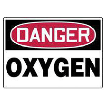 Accuform MCPGD32VS Signs 7" X 10" Red Black And White Adhesive Vinyl Value Chemical Identification Sign "Danger Oxygen"