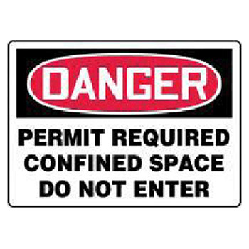 Accuform MCSP007VS Signs 7" X 10" Red Black And White Adhesive Vinyl Value Permit Required Sign "Danger Permit Required