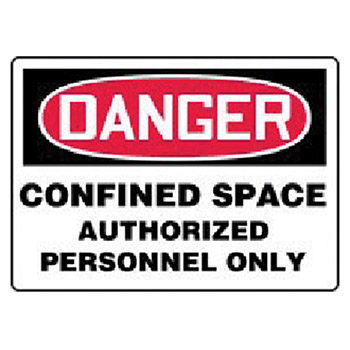 Accuform MCSPD07BVS Signs 7" X 10" Red Black And White Adhesive Vinyl Value Confined Space Sign "Danger Confined Space