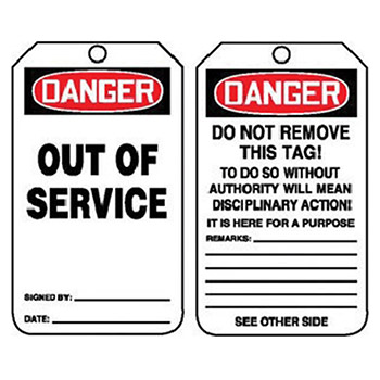 Accuform Signs 5 7 8in X 3 1 8in Red Black White PF Cardstock MDT158CTP