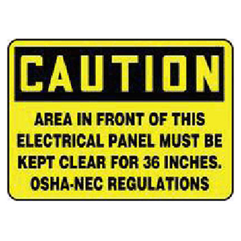 Accuform MELCC01VS Signs 7" X 10" Black And Yellow Adhesive Vinyl Value Clearance And Space Sign "Caution Area In Front
