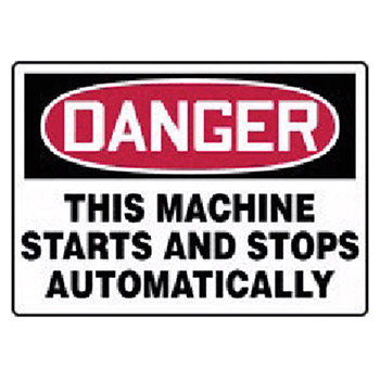 Accuform Signs 7" X 10" Red, Black And White Adhesive Vinyl Value Equiment Machinery & Operations Sign "Danger