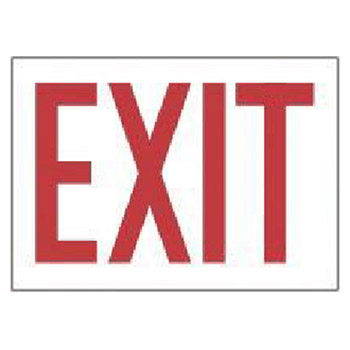 Accuform MEXT06BVS Signs 7" X 10" Red And White Adhesive Vinyl Value Exit Sign "Exit"