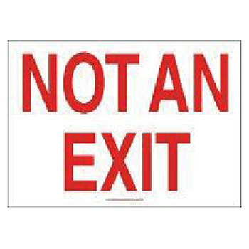 Accuform MEXT09BVS Signs 7" X 10" Red And White Adhesive Vinyl Value Exit Sign "Not An Exit"