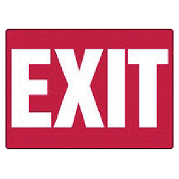 Accuform Signs 10" X 14" Red And White Aluminum Value Admittance & Exit Sign "Exit"