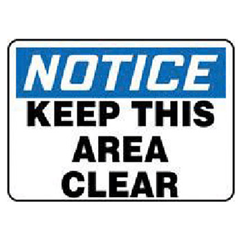 Accuform MGNFN12BVS Signs 7" X 10" Blue Black And White Adhesive Vinyl Value Keep Clean"r Sign "Notice Keep This Area Clean"