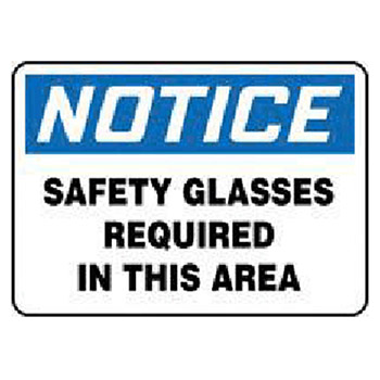Accuform MPPE854VS Signs 7" X 10" Blue Black And White Adhesive Vinyl Value Personal Protection Sign "Notice Safety