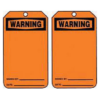 Accuform MWGT205CTP Signs 5 7/8" X 3 1/8" PF Cardstock Accident Prevention Tag "Warning" (25 Per Package)