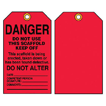 Accuform TSS101CTP Signs 5 7/8" X 3 1/8" Red And Black PF-Cardstock Scaffold Status Tag "Danger Do Not Use This Scaffold