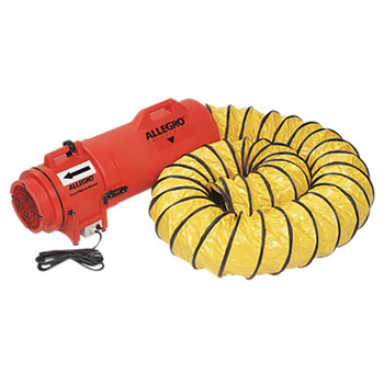 Allegro ALE9533-25 32 1/8" X 11" X 14 3/4" 816 cfm 1/3 hp 115 VAC 60 Hz Plastic Compaxial Blower With Canister And 8" X 25' Duct