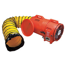 Allegro ALE9543-25 27" X 16" X 17" 1842 cfm 1 hp 110/220 VAC 50/60 Hz Motor Plastic Compaxial Blower With Canister And 12" X 25' Flexible Duct
