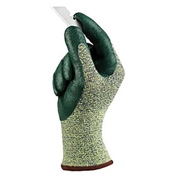 Ansell Size 10 HyFlex 13 Gauge Green Foam Nitrile Palm Coated Work Glove With Intercept Technology With DuPont Kevlar Liner And Knit Wrist