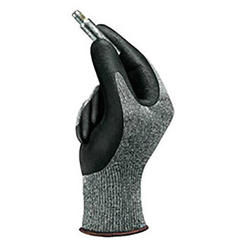 Ansell ANE11-801-10 Size 10 HyFlex Light Duty Multi-Purpose Black Foam Nitrile Palm Coated Work Gloves With Dark Gray Nylon Liner And Knit Wrist