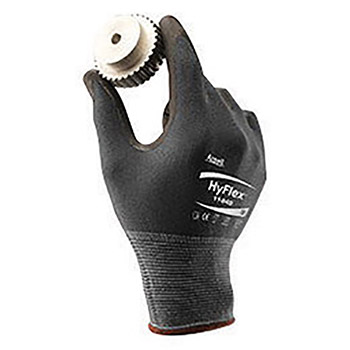 Ansell ANE11-840-6 Size 6 HyFlex Light Weight Multi-Purpose Gray FORTIX Foam Nitrile Dipped Palm Coated Work Gloves With Gray Nylon And Spandex Liner And Knit Wrist