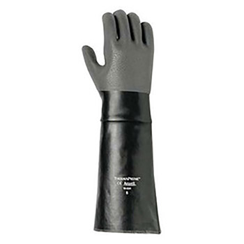 Ansell Size 10 18" Black ThermaPrene Neoprene Thermal Fleece | Jersey Lined Heat Resistant Gloves With Gauntlet Cuff And Soft Thermal Liner