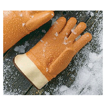 Ansell Edmont 204968 Size 10 Orange Winter Monkey Grip Jersey Lined Cold Weather Gloves With Wing Thumb Knit Wrist Vinyl