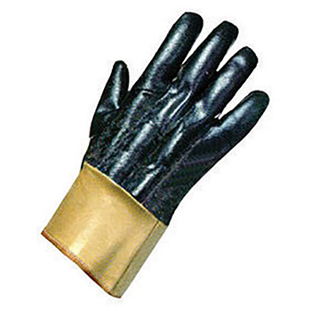 Ansell Size 10 Nitrasafe Heavy Duty Cut Resistant Black Nitrile Fully Coated Work Gloves With DuPont Kevlar And Jersey Liner And Gold Safety Cuff