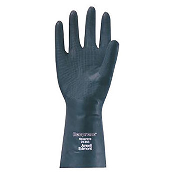Ansell Size 10 X-Large Black HyFlex 13" Flock Lined 18 mil Unsupported Neoprene Chemical Resistant Gloves With Sandpatch Finish And Straight Cuff