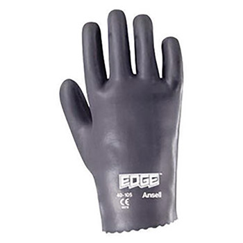 Ansell Size 10 Edge Medium Duty Multi-Purpose Cut And Abrasion Resistant Gray Foam Nitrile Palm Coated Work Gloves With Interlock Knit Liner And Slip-On Cuff