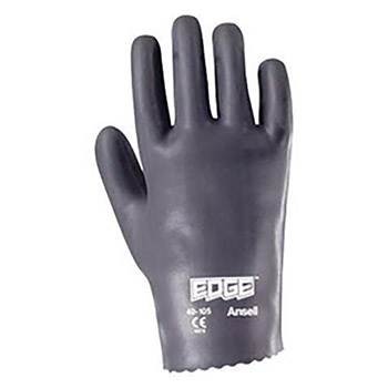 Ansell Size 10 Edge Medium Duty Multi-Purpose Cut And Abrasion Resistant Gray Foam Nitrile Palm Coated Work Gloves With Interlock Knit Liner And Knit Wrist