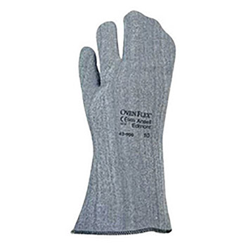 Ansell Size 10 Gray Crusader Flex Heavy Weight Nitrile Non-Woven Felt Lined Heat Resistant Gloves With 14" Gauntlet Slip-On Cuff