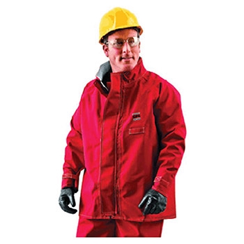Ansell Edmont Red 30" Sawyer-Tower CPC Polyester Trilaminate Gore Chemical Protection Jacket, Size 2XL, Per Jacket