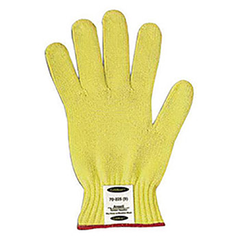 Ansell ANE70-225-10 Size 10 Yellow GoldKnit Gunn Cut Heavy Weight Cut Resistant Gloves With Knit Wrist, DuPont Kevlar Lined And Reinforced Thumb Crotch