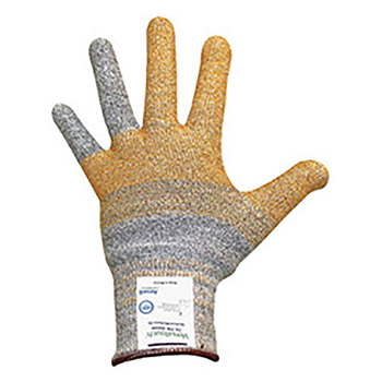 Ansell 74-710-11 Size 11 Gray And Gold VersaTouch 10 ga Medium Weight Dyneema, Steel, Fiberglass And Polyester Ambidextrous Cut Resistant Gloves With Elasticized Knitwrist And Dyneema, Steel, Fiberglass And Polyester Lined