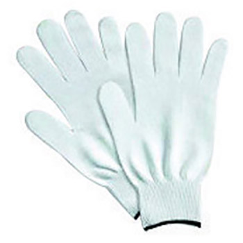 Ansell Size 8 White The Eliminator Light Weight Fine Gauge Knitted Low Lint Inspection Gloves With Standard Cuff