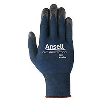Ansell ANE97-505-10 Size 10 Black And Blue Clute Cut Medium Weight Cut Resistant Gloves With Knit Wrist, Intercept Technology With DuPont Kevlar Lined And Foam Nitrile Coating