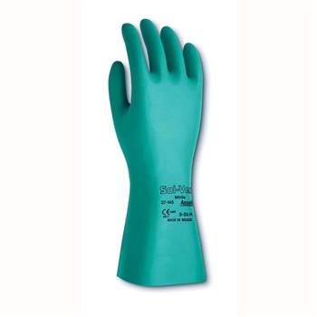 Ansell Edmont Nitrile Gloves Green Sol Vex 13 in Unlined 11 mil