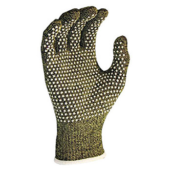 SHOWA Best Glove Size 9 Yellow And Black AEGIS D2S Dotted Style 13 gauge Stainless Steel And Polyester Cut Resistant Gloves With High Performance Knit Wrist, Seamless Knit Lined And PVC Dots Coating