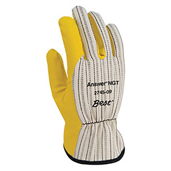 SHOWA Best Size 8 Answer NGT Palm, Fingers And Thumb Coated Work Gloves With Slip-On Cuff