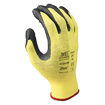 Showa Best Glove B134560-11 Size 11 Zorb-IT Ultimate Cut Resistant Gray Nitrile Dipped Palm Coated Work Gloves With Yellow Seamless Kevlar Knit Liner And Elastic Cuff
